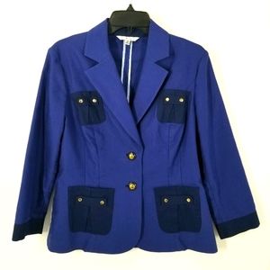 Cabi Blueberry Nautical Gold Blazer Jacket 8 Work